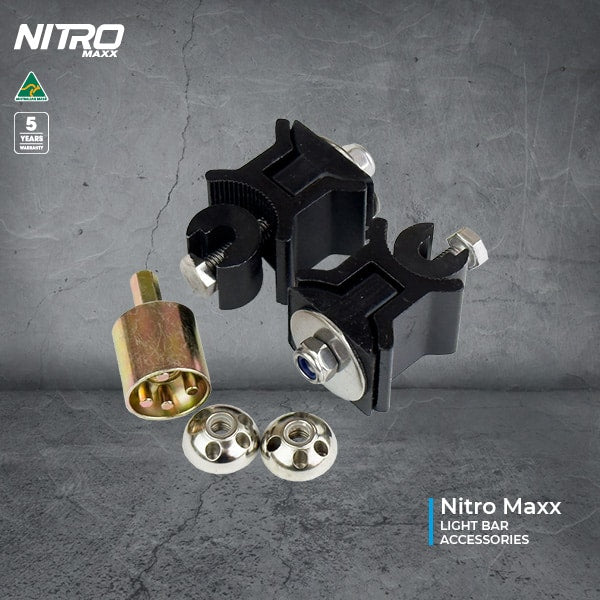 Nitro Maxx Dual Row Light Bar Base Mount Kit with Anti-Theft Nuts